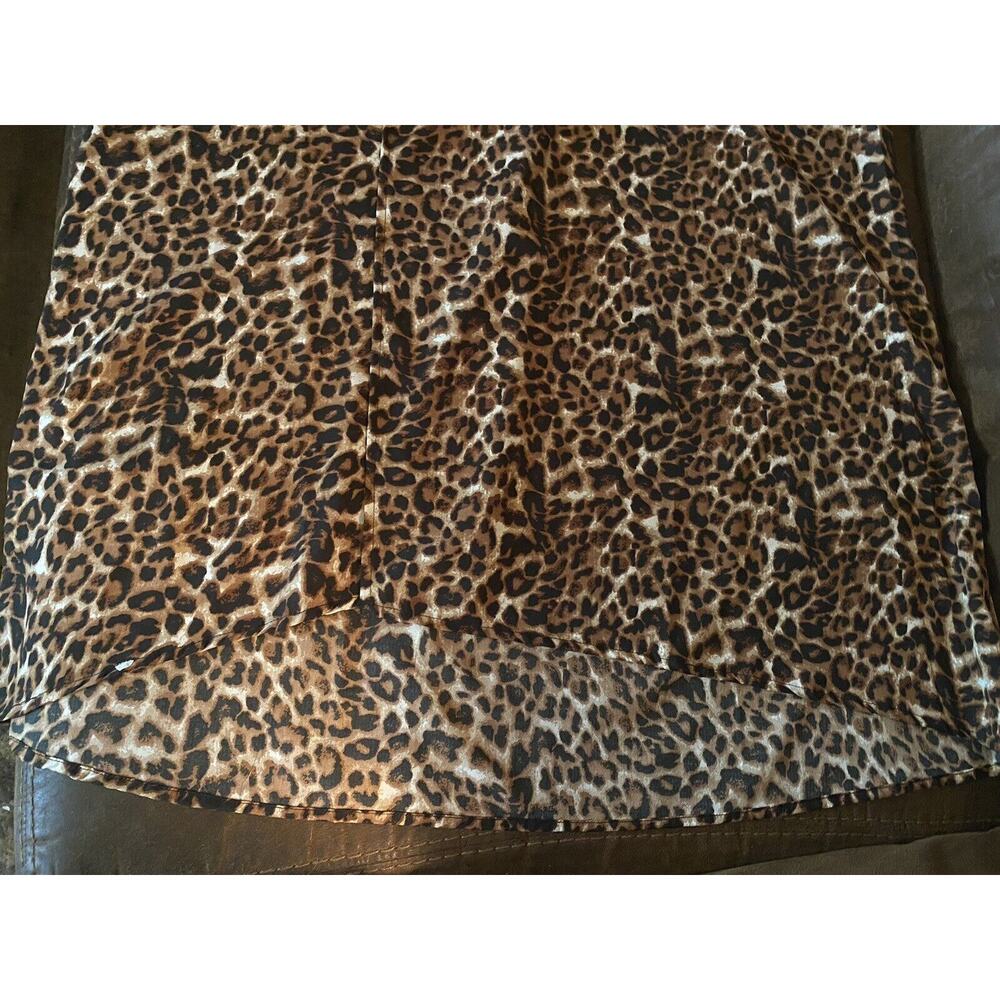 Kendall and Kylie Animal Print Sz S Wrap Dress Ruched Racer back Hi low Maxi - Picture 10 of 11